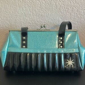 Lux de Ville Blue and Black Retro Women's Handbag